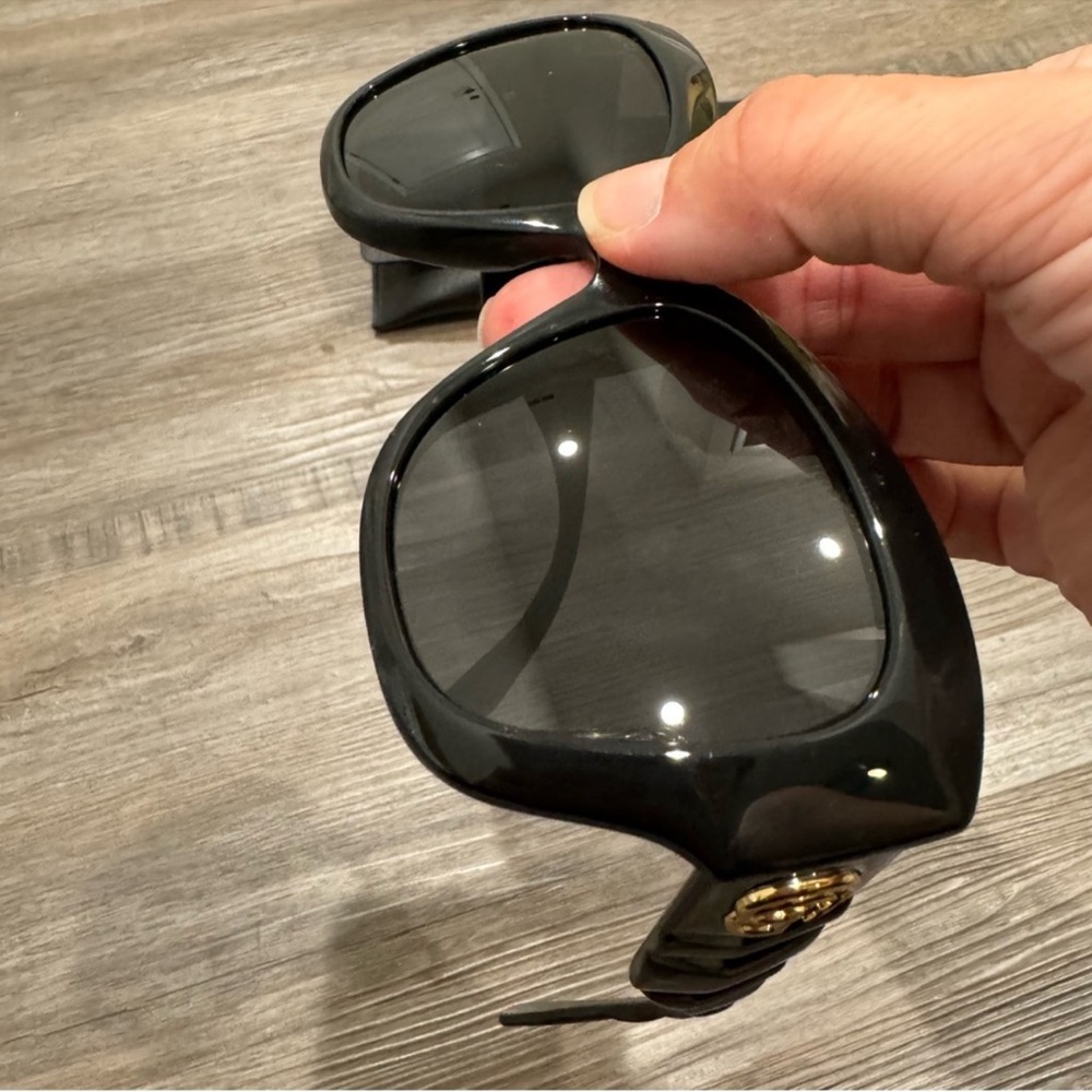 Gucci Butterfly Oversized Acetate Black GG Logo Sunglasses GG0808S - Picture 11 of 15